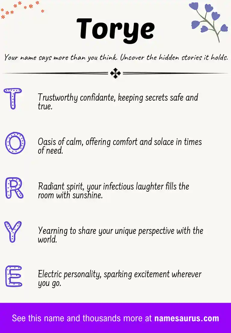 Acrostic poem about Torye.
