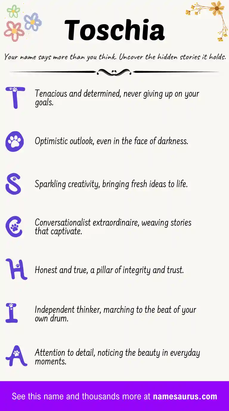 Acrostic poem about Toschia.