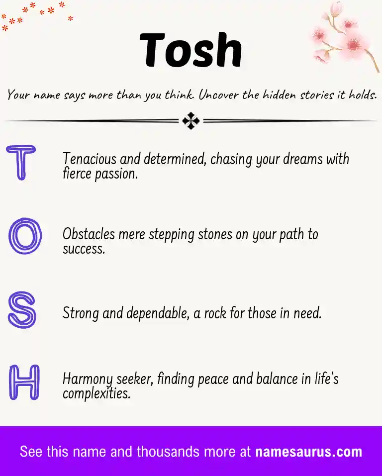 Acrostic poem about Tosh.