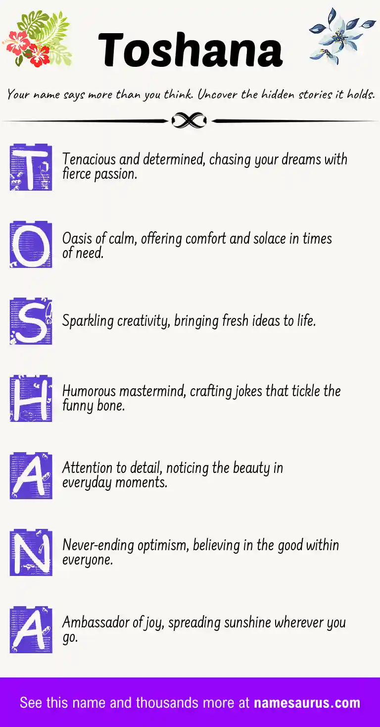 Acrostic poem about Toshana.