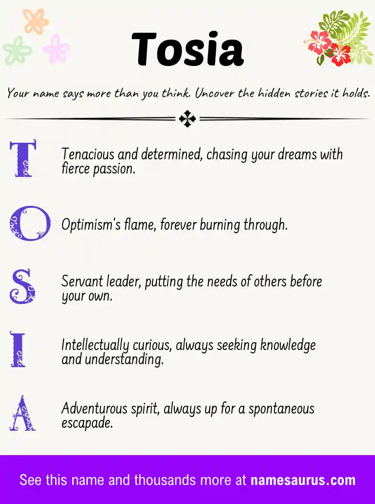 Acrostic poem about Tosia.