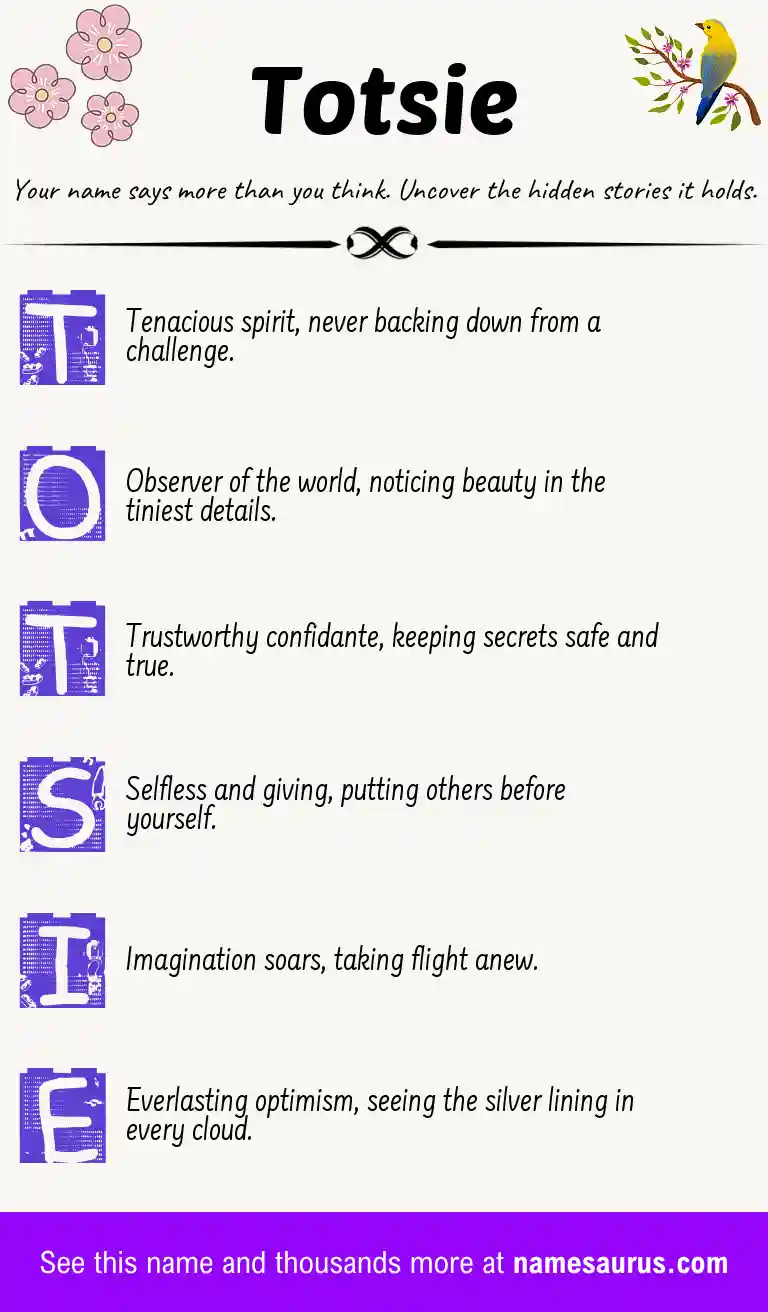 Acrostic poem about Totsie.