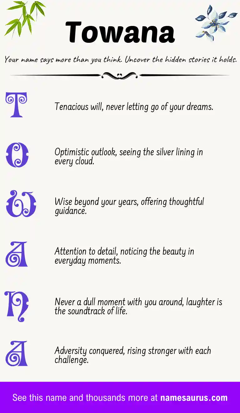 Acrostic poem about Towana.