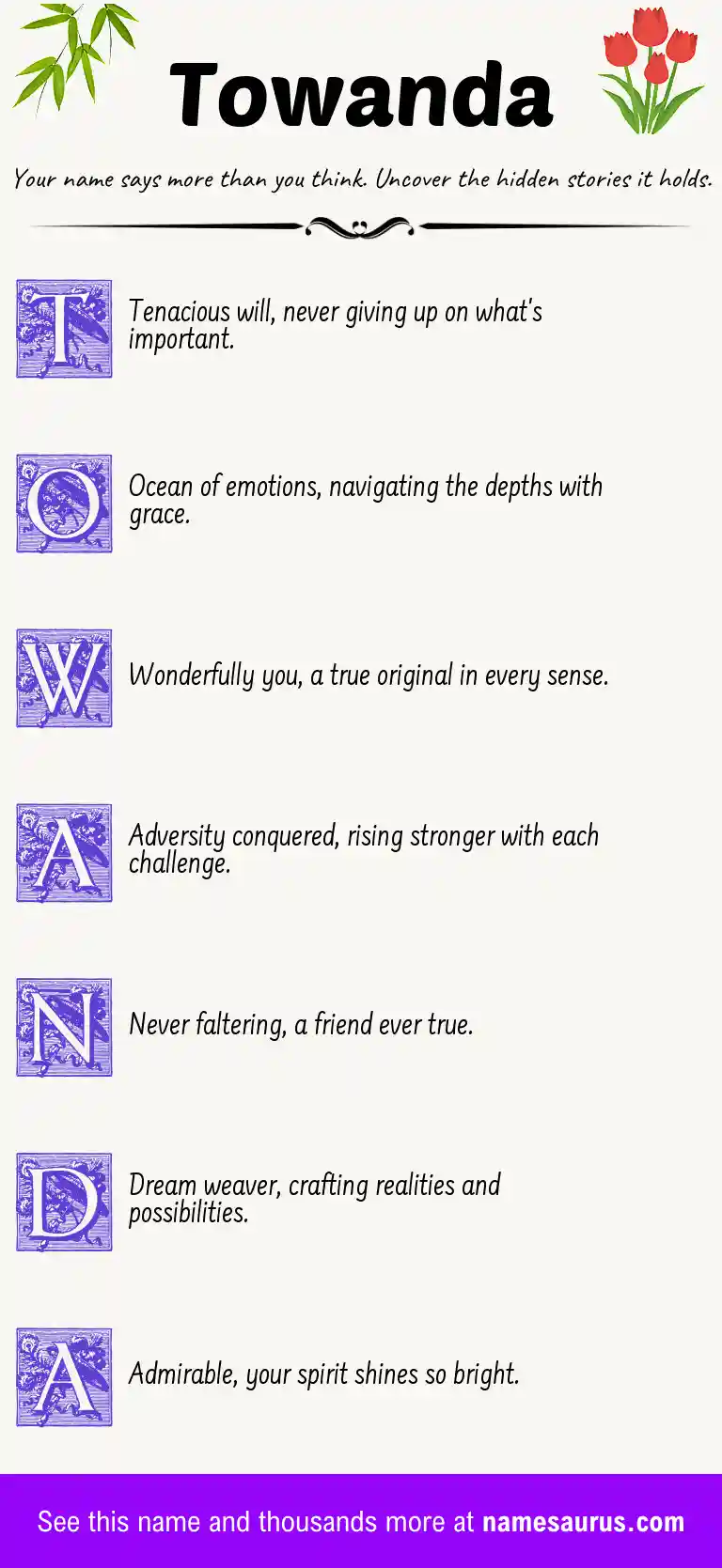 Acrostic poem about Towanda.