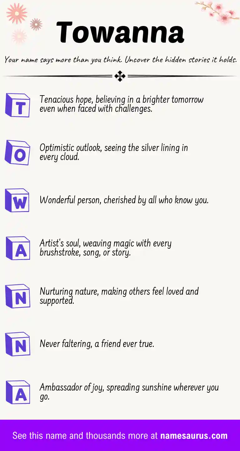 Acrostic poem about Towanna.