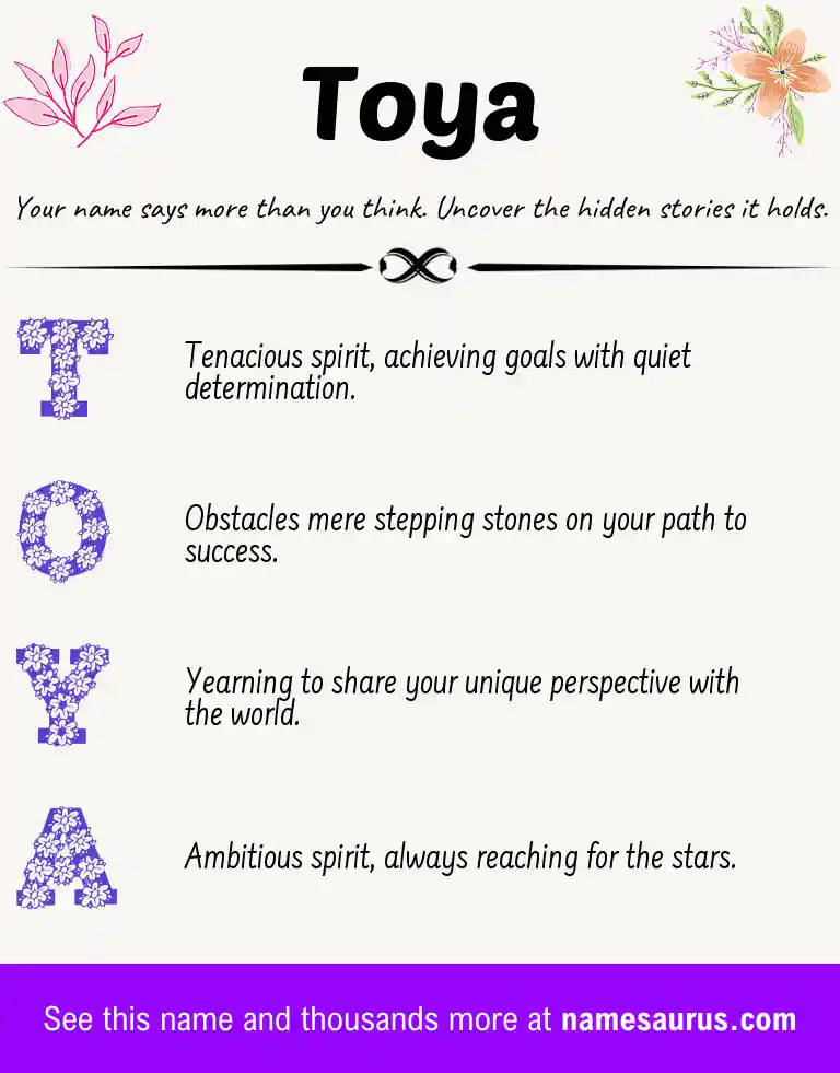 Acrostic poem about Toya.