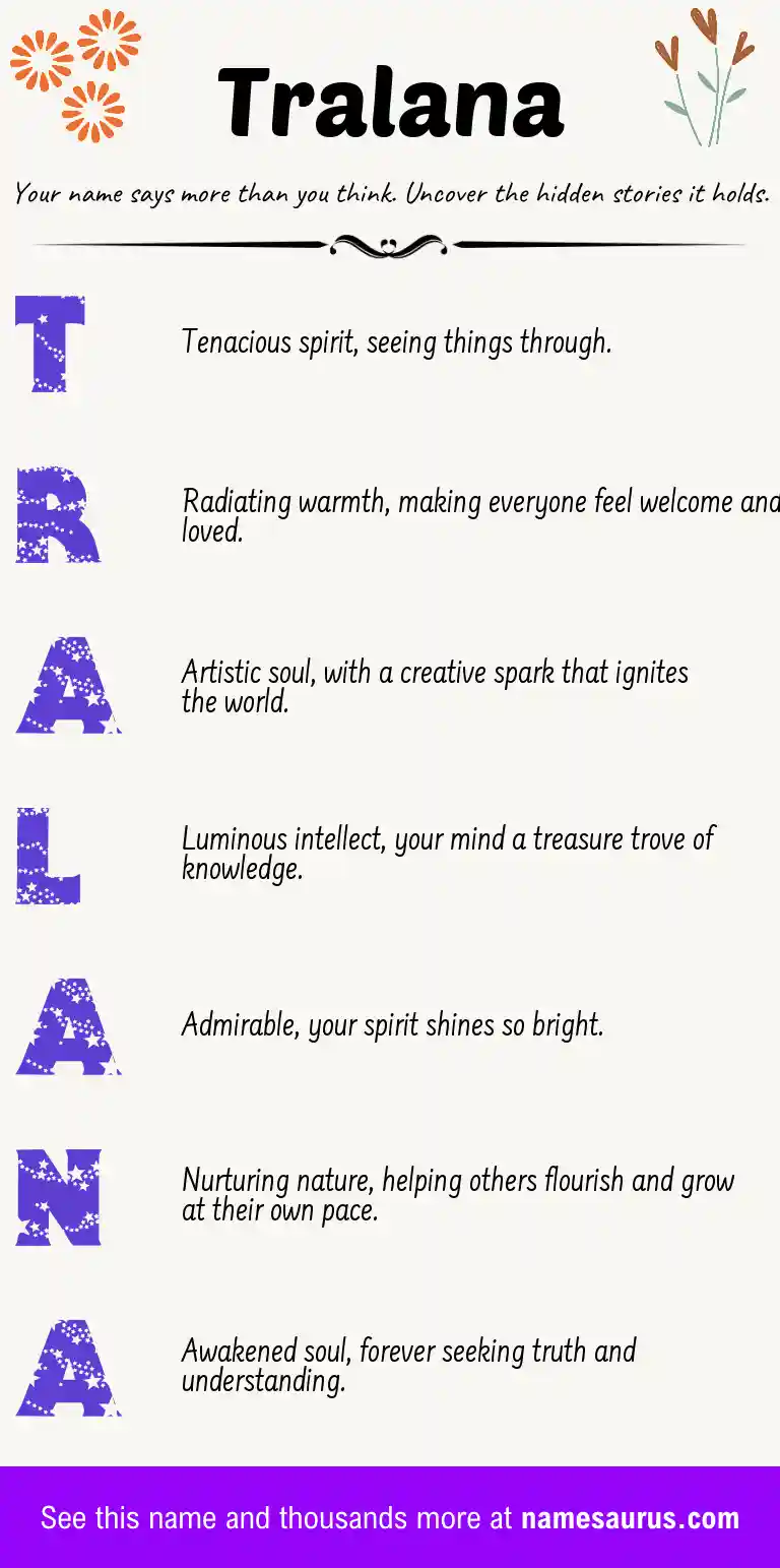 Acrostic poem about Tralana.