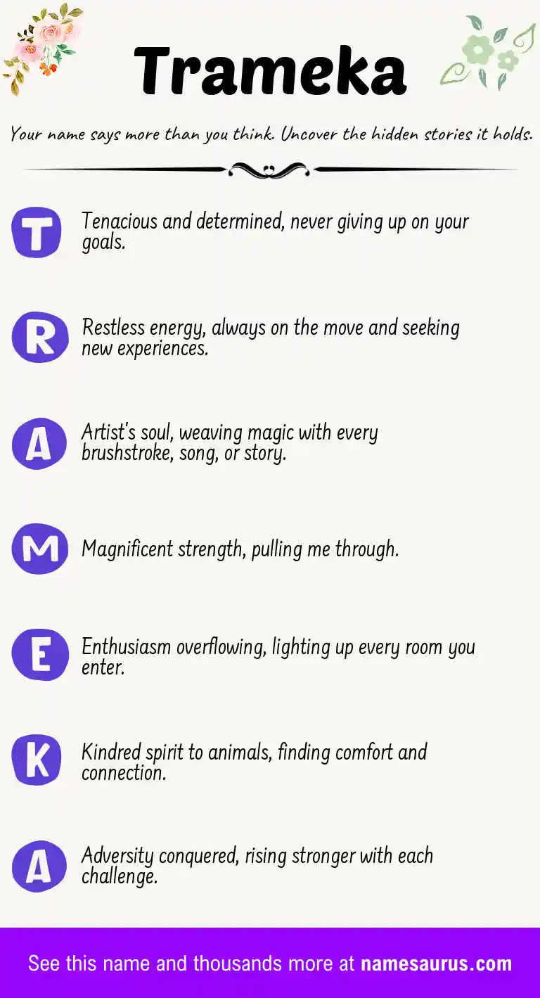 Acrostic poem about Trameka.