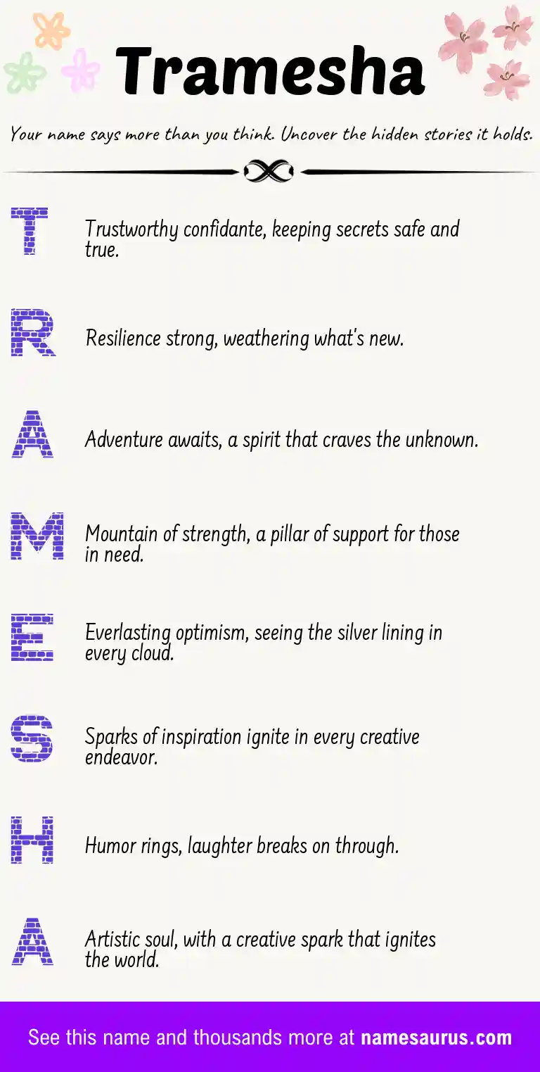 Acrostic poem about Tramesha.