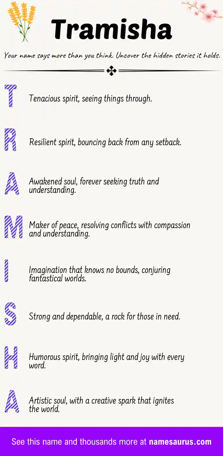 Acrostic poem about Tramisha.