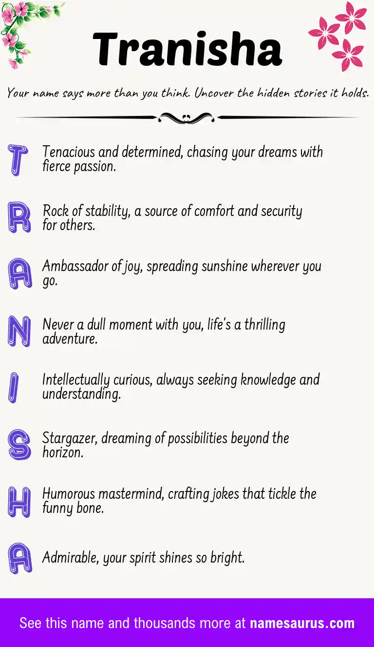 Acrostic poem about Tranisha.