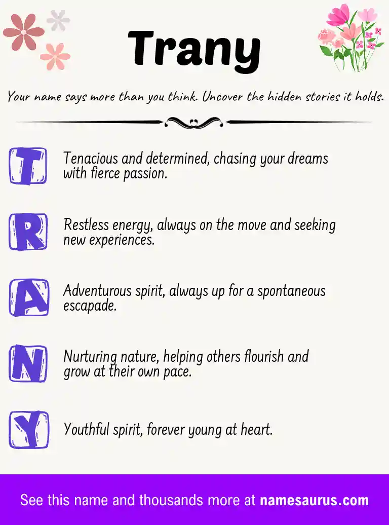 Acrostic poem about Trany.