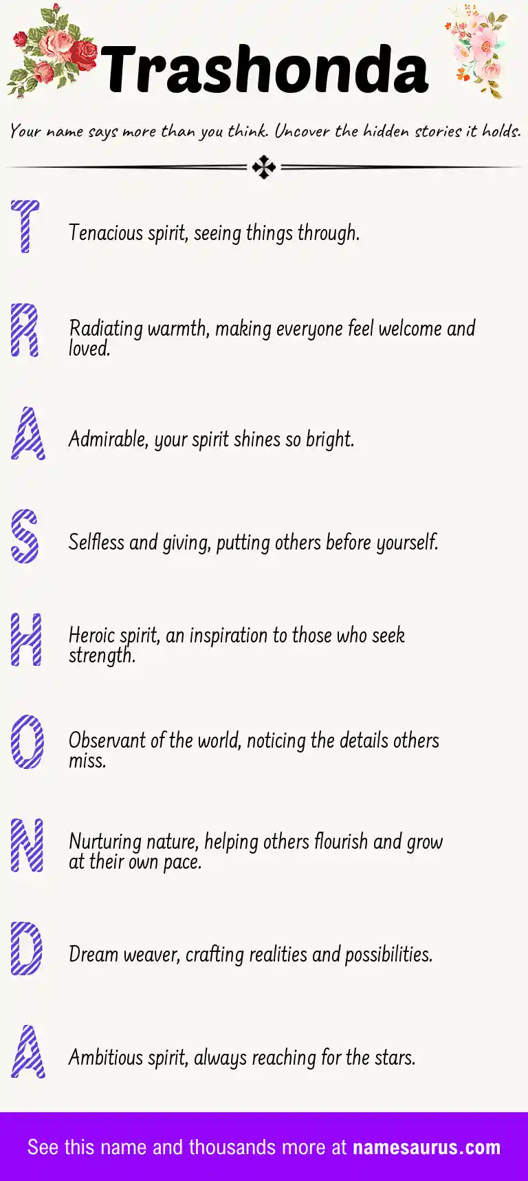 Acrostic poem about Trashonda.