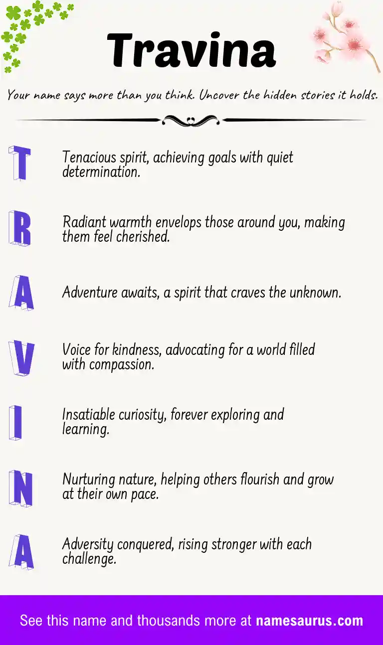 Acrostic poem about Travina.