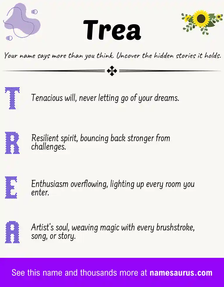 Acrostic poem about Trea.