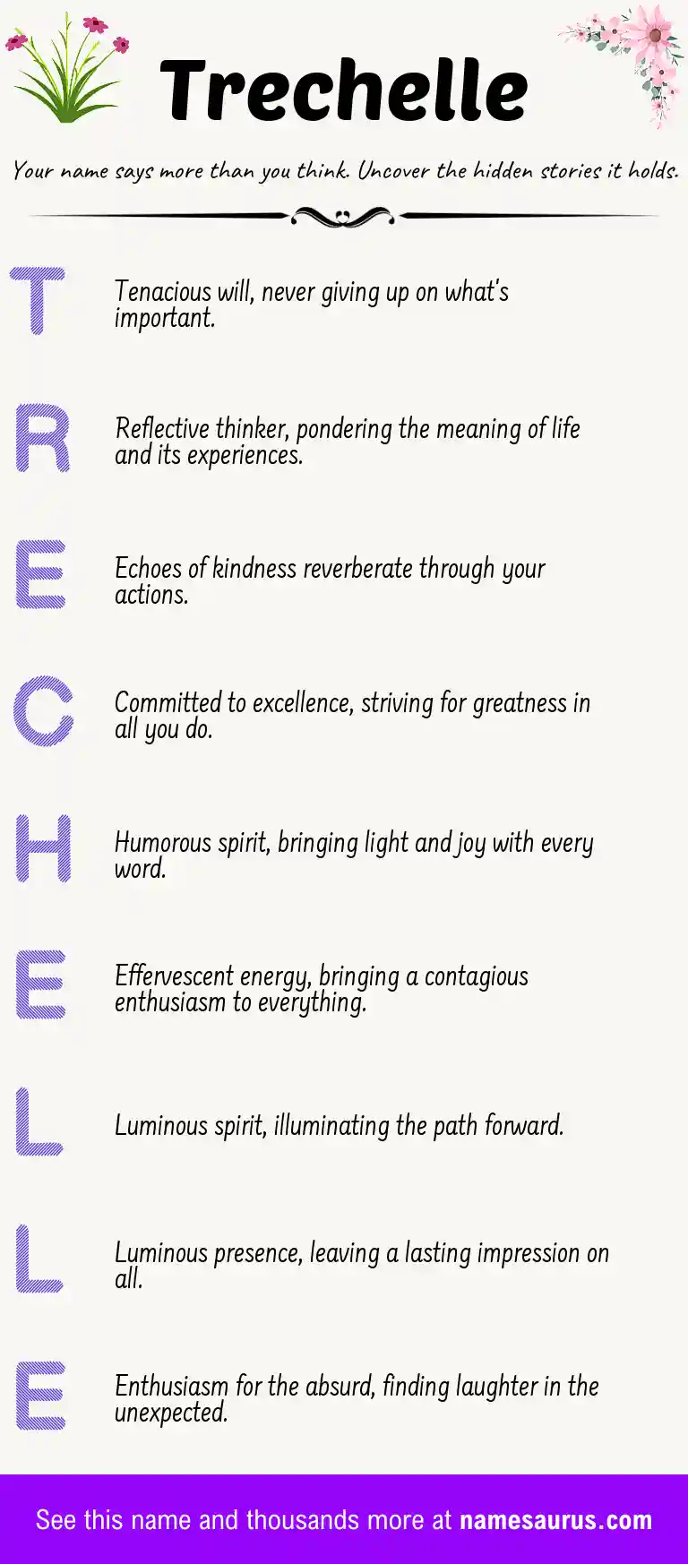 Acrostic poem about Trechelle.