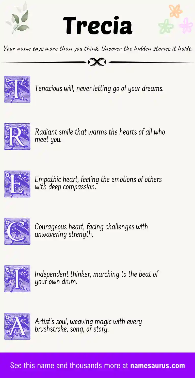 Acrostic poem about Trecia.