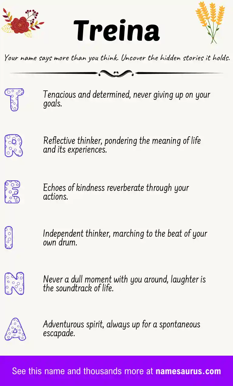Acrostic poem about Treina.