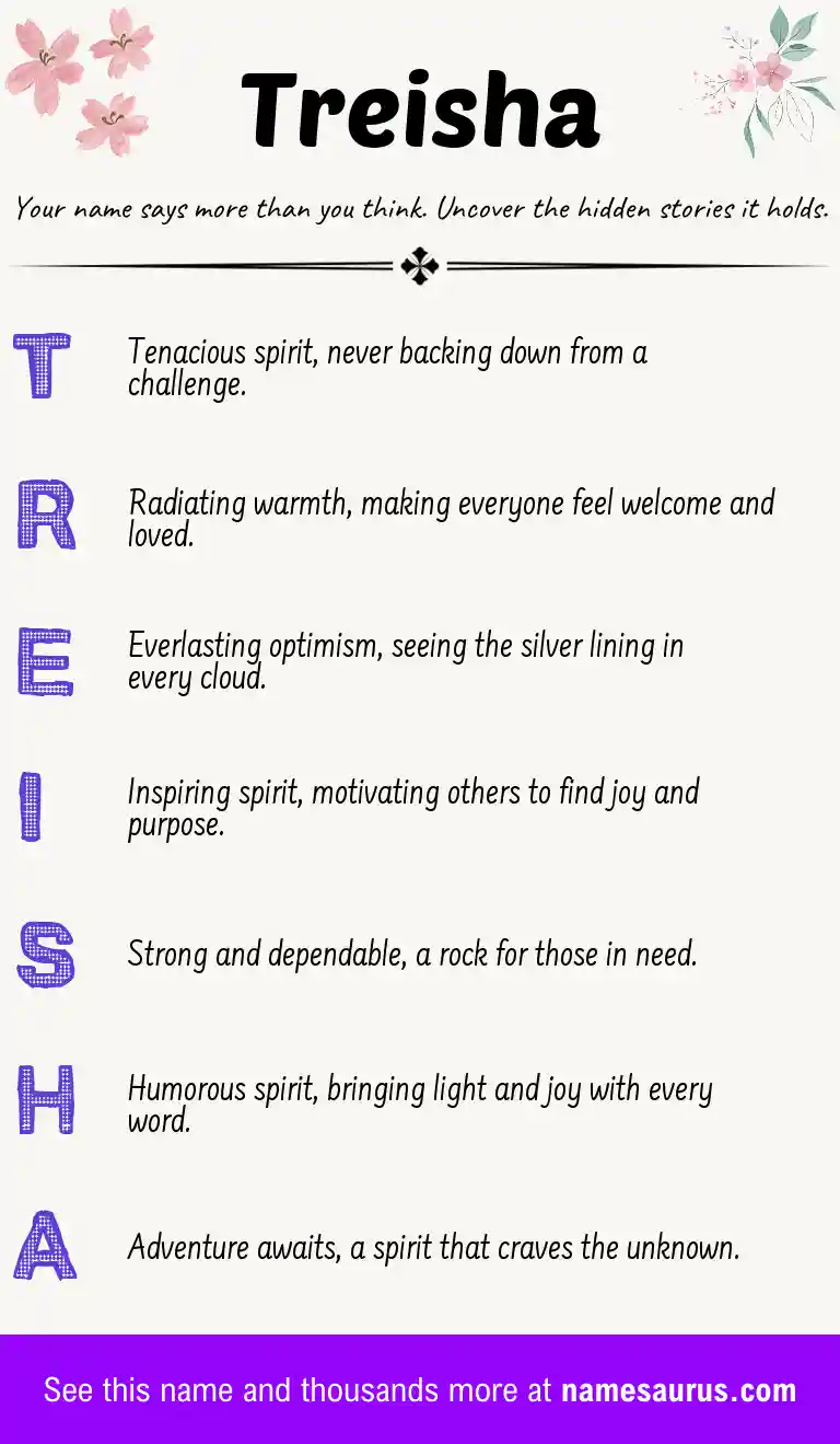 Acrostic poem about Treisha.