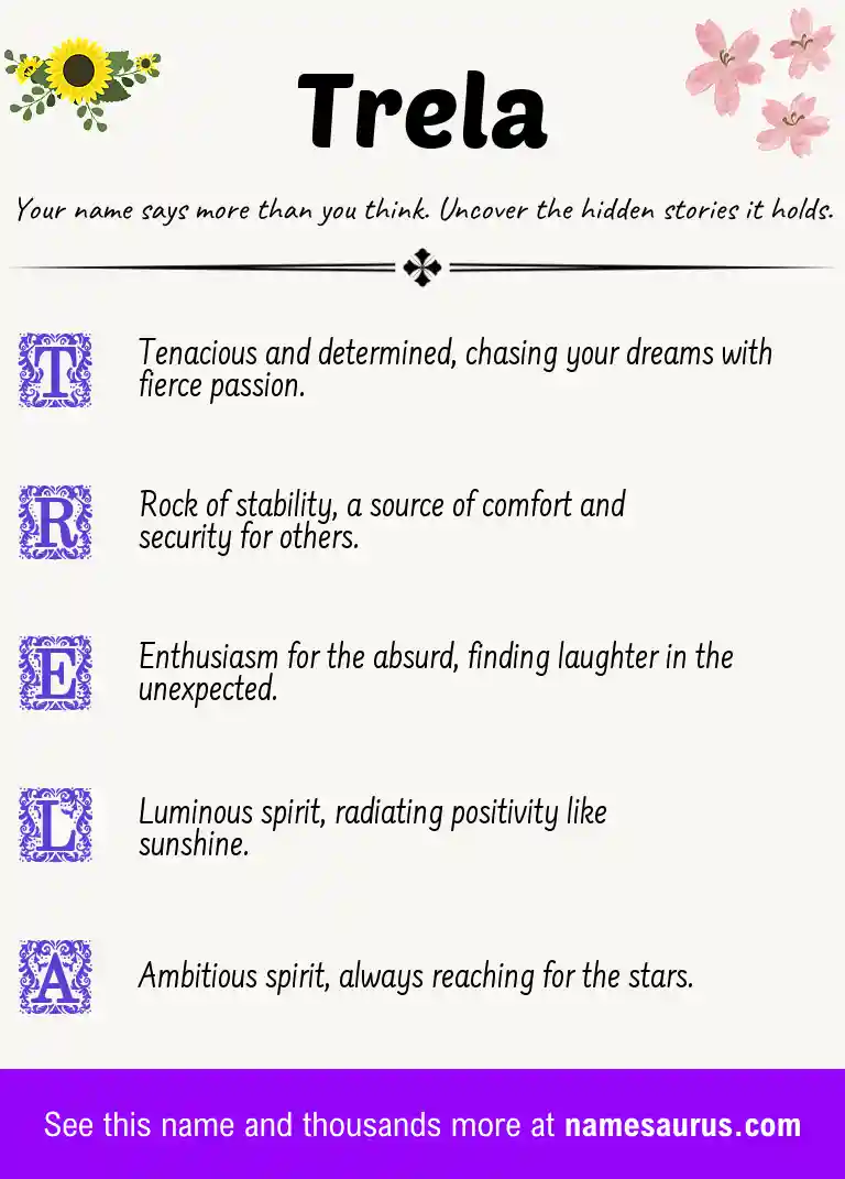 Acrostic poem about Trela.