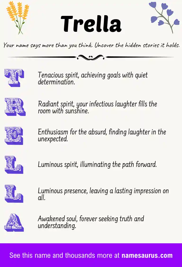 Acrostic poem about Trella.
