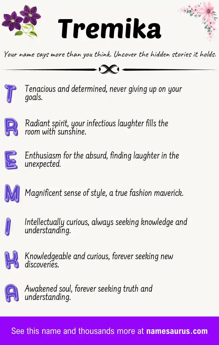 Acrostic poem about Tremika.