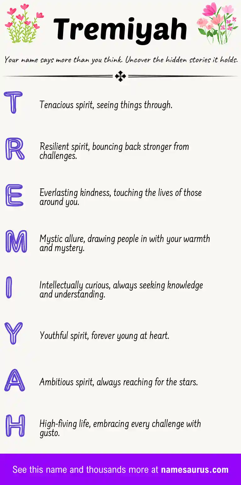 Acrostic poem about Tremiyah.