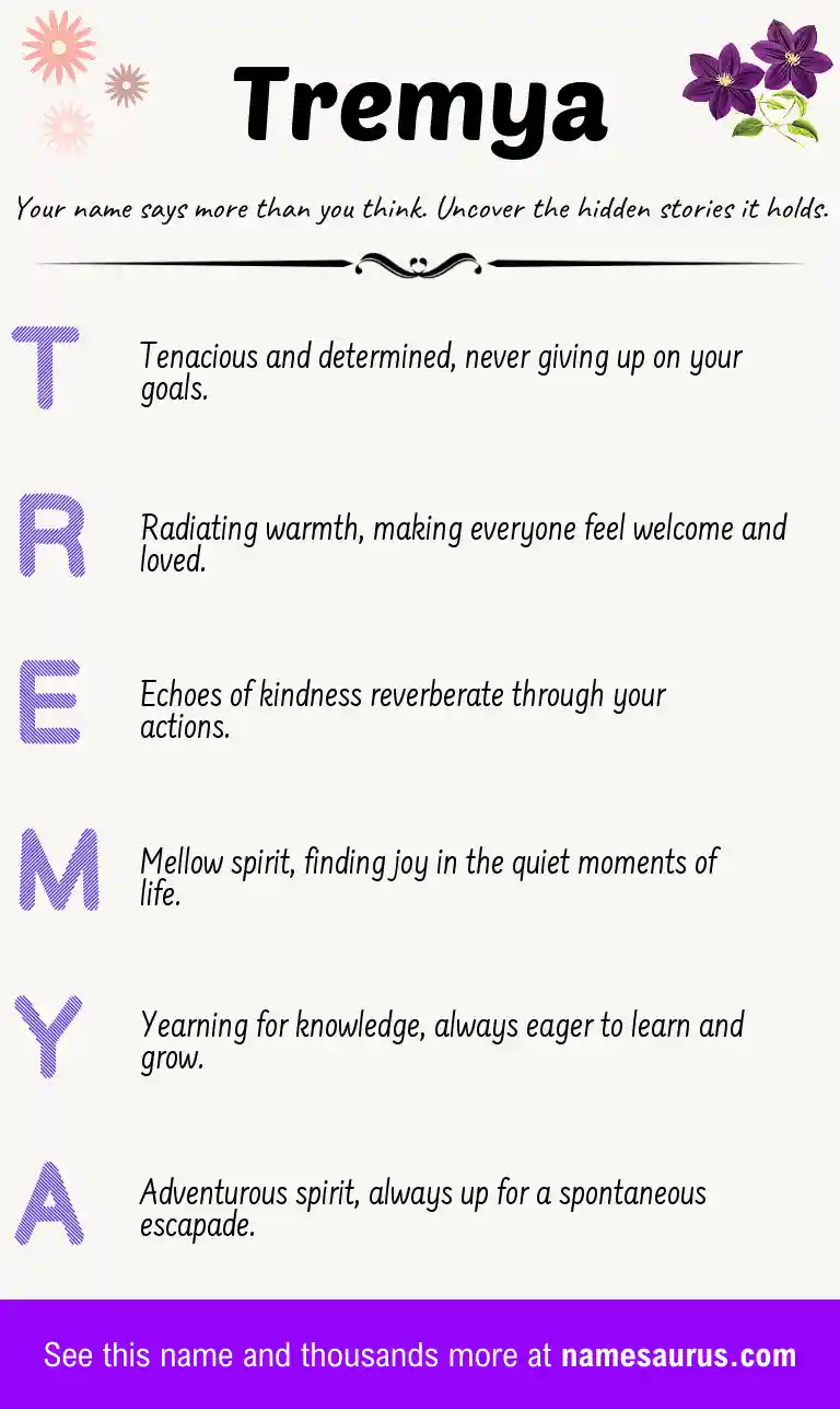 Acrostic poem about Tremya.