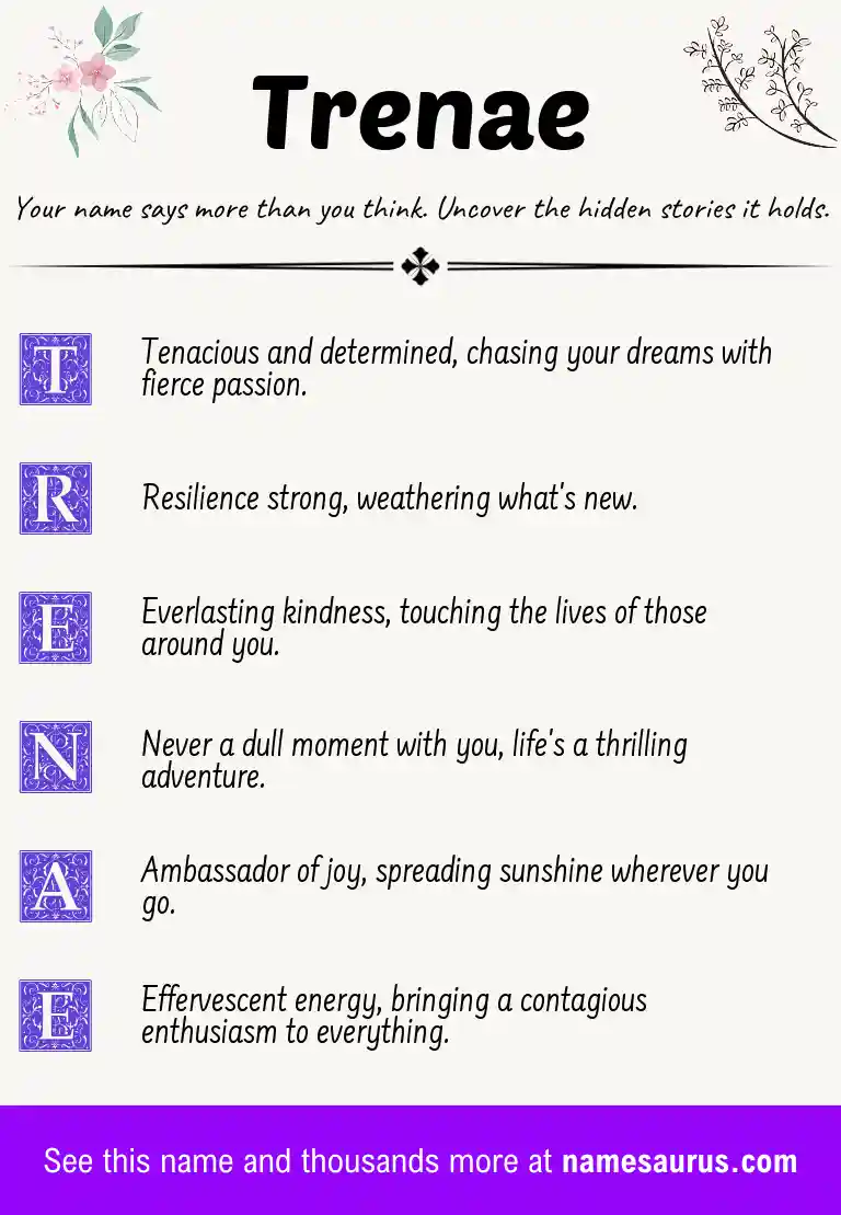 Acrostic poem about Trenae.