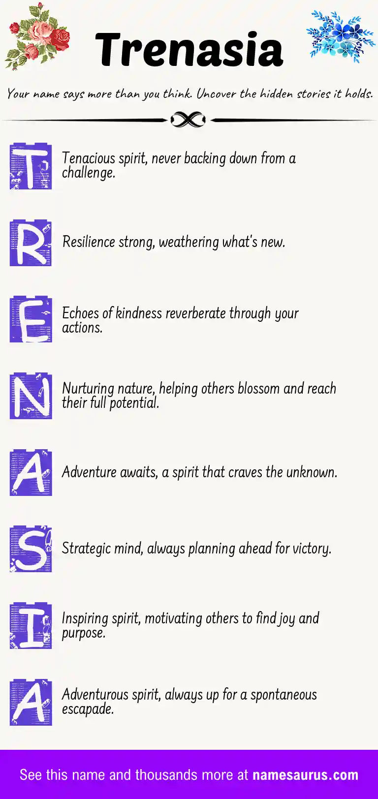 Acrostic poem about Trenasia.