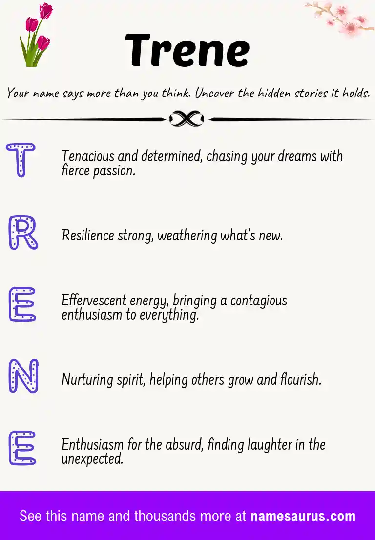 Acrostic poem about Trene.