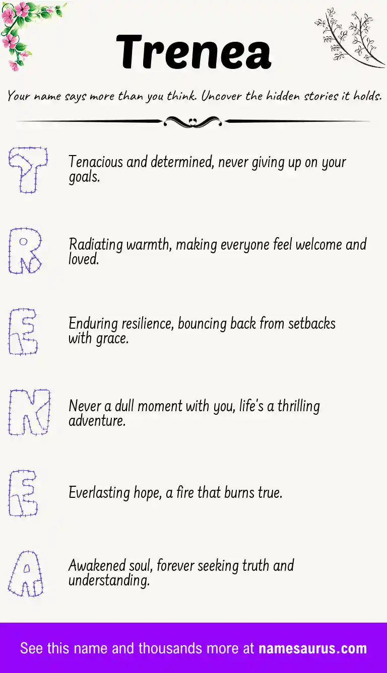 Acrostic poem about Trenea.