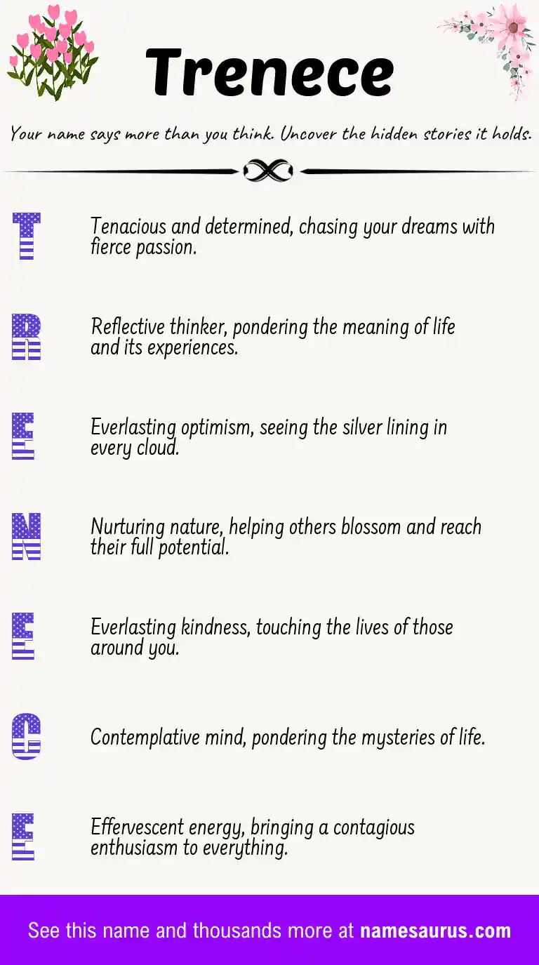Acrostic poem about Trenece.