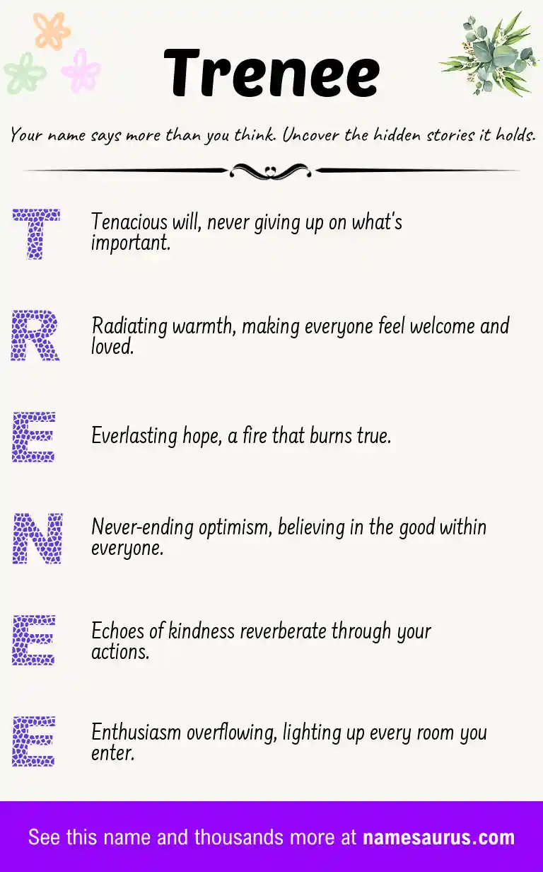 Acrostic poem about Trenee.