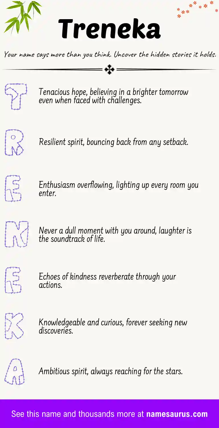 Acrostic poem about Treneka.
