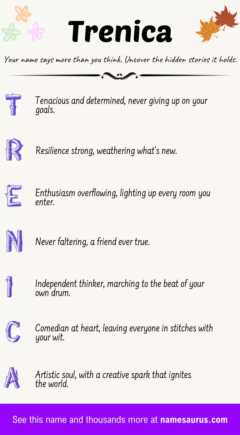 Acrostic poem about Trenica.