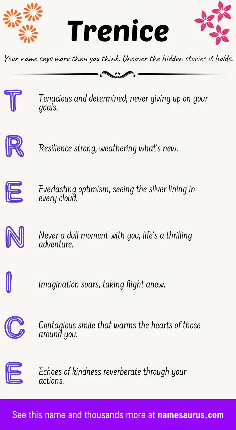 Acrostic poem about Trenice.