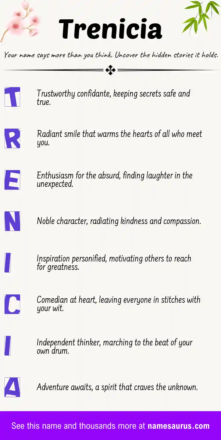 Acrostic poem about Trenicia.