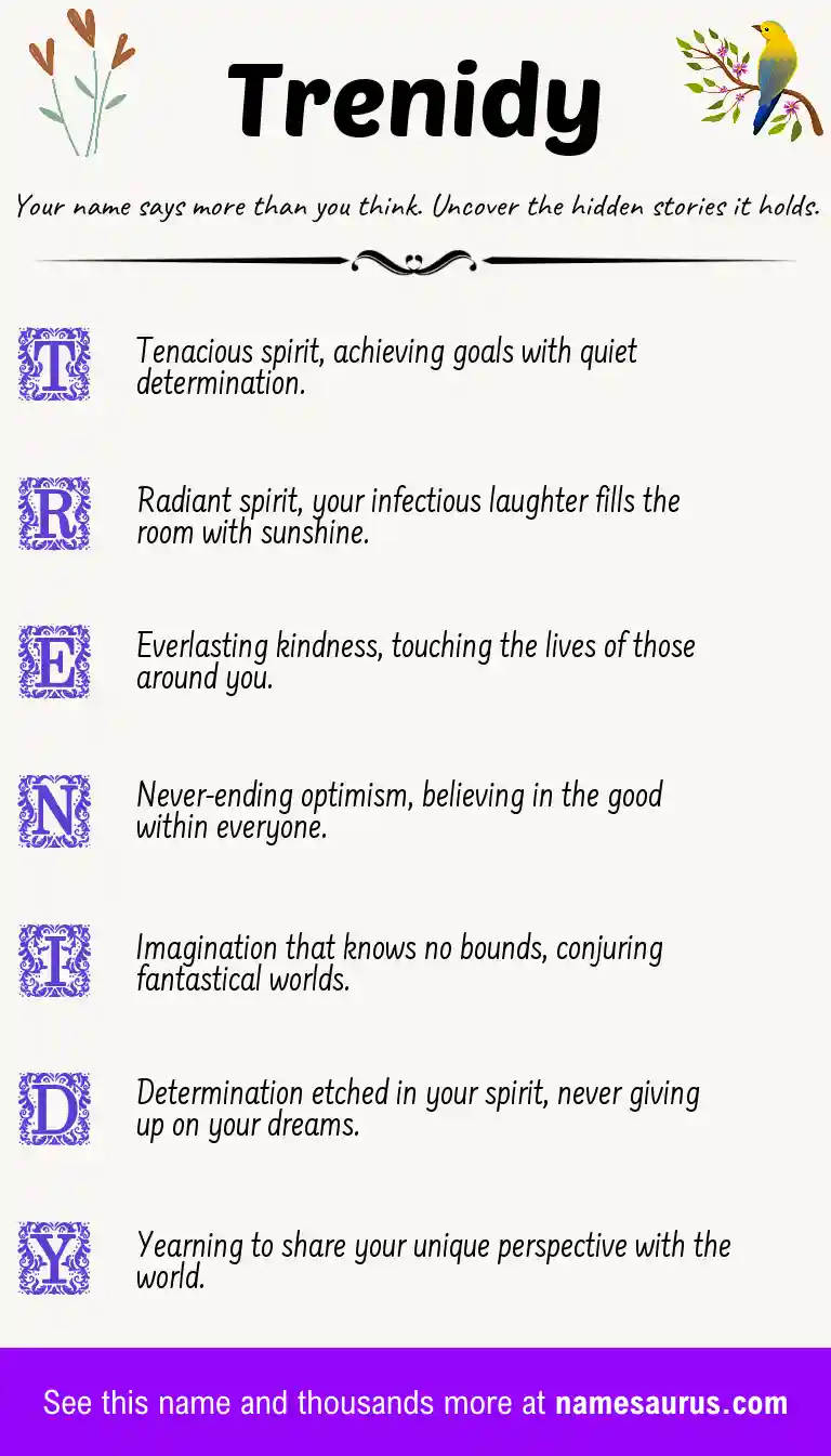 Acrostic poem about Trenidy.