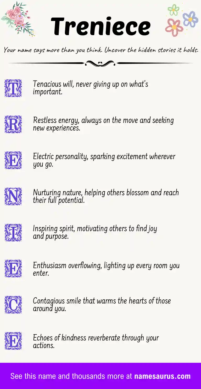 Acrostic poem about Treniece.