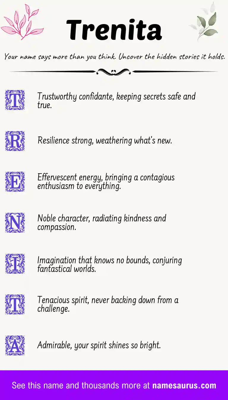 Acrostic poem about Trenita.