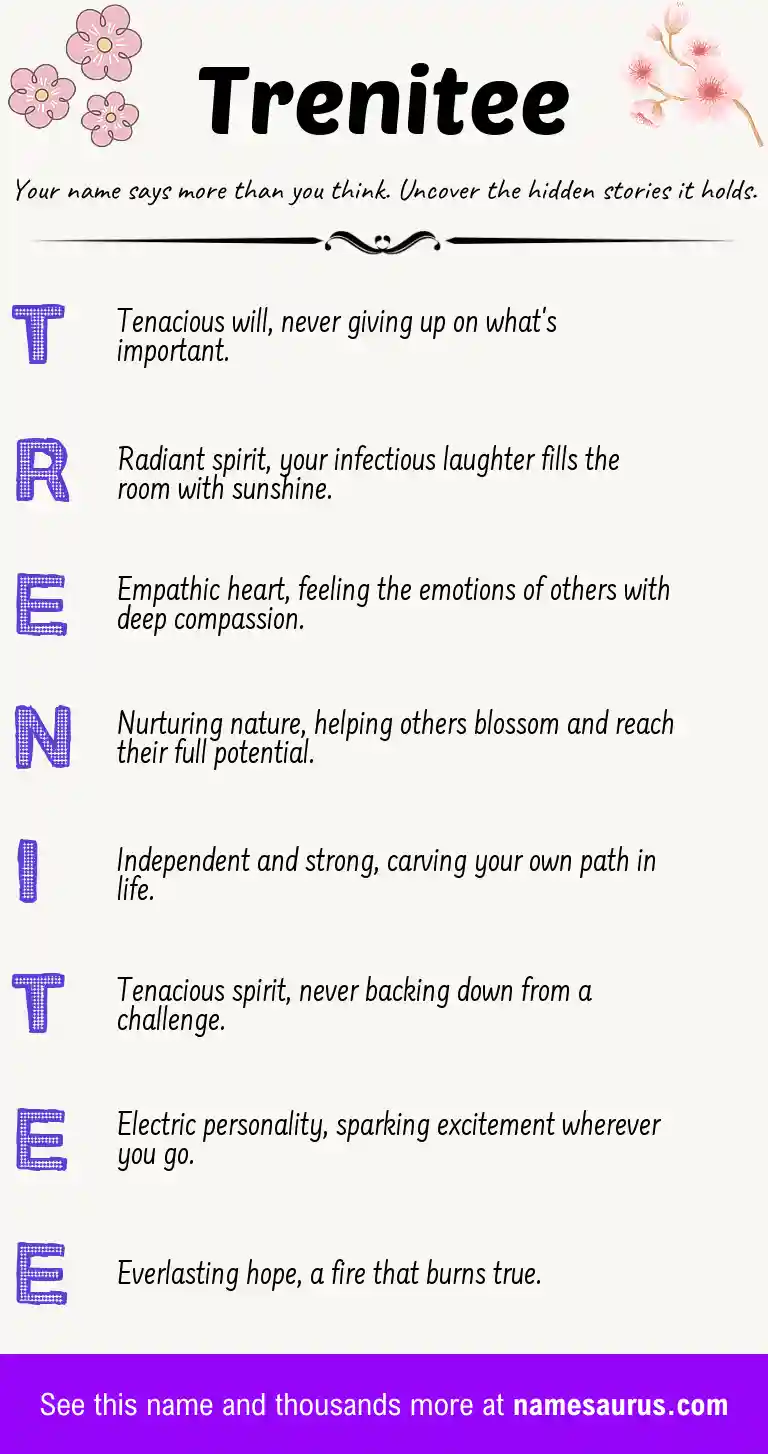 Acrostic poem about Trenitee.