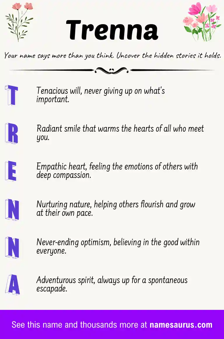 Acrostic poem about Trenna.