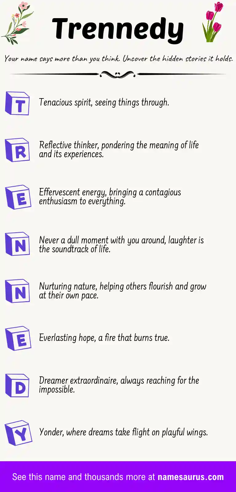 Acrostic poem about Trennedy.