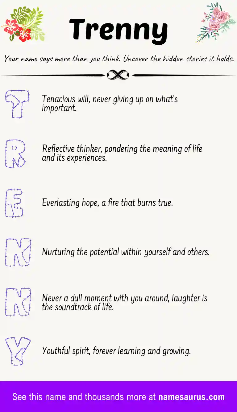 Acrostic poem about Trenny.