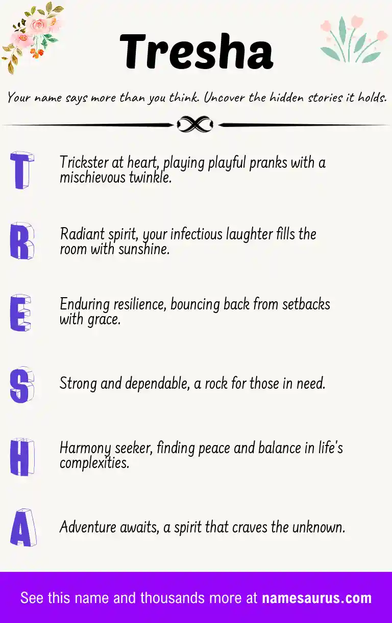 Acrostic poem about Tresha.
