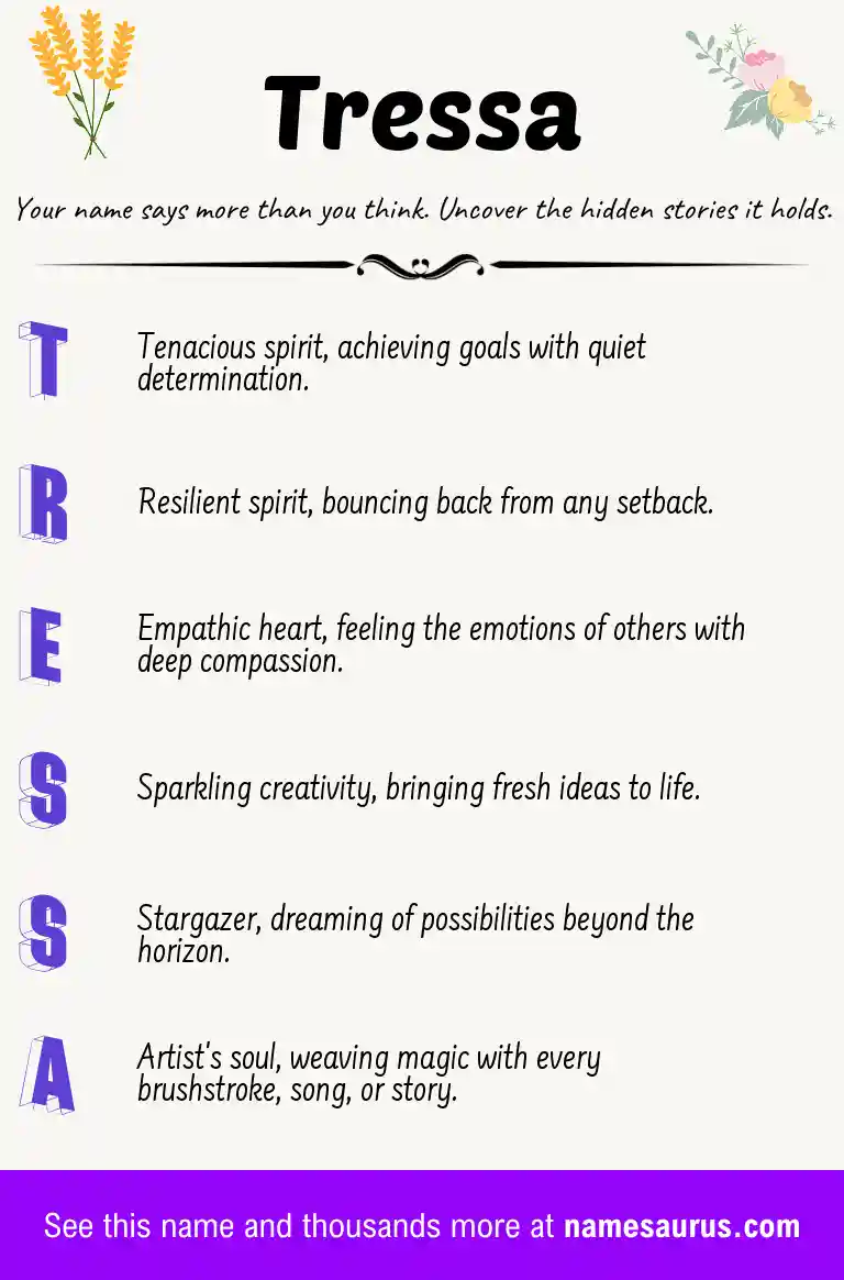 Acrostic poem about Tressa.