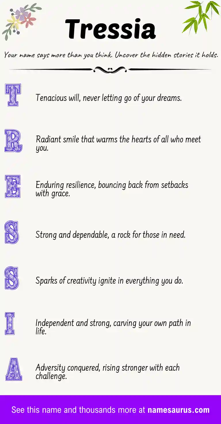 Acrostic poem about Tressia.
