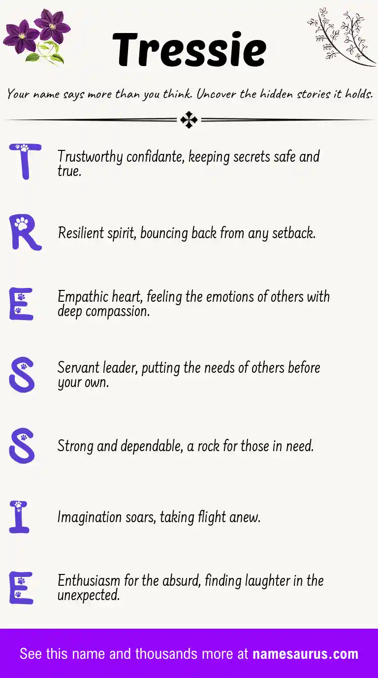 Acrostic poem about Tressie.