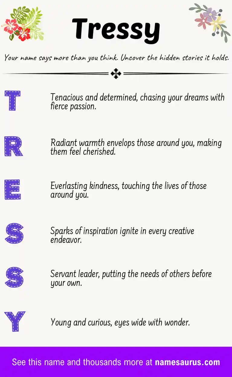 Acrostic poem about Tressy.